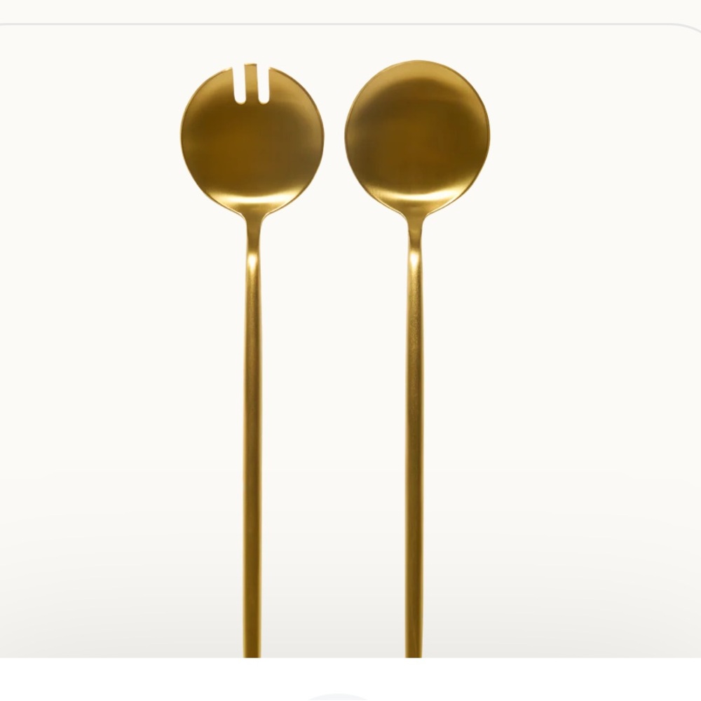 Taja Collection Elegant Gold Salad Server Set, new in sealed box